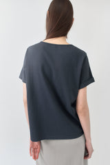 %% ロゴロールアップTシャツ / チャコール