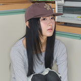 star symbol patch cap brown