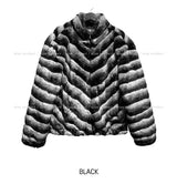 Wavy gradation fur jacket