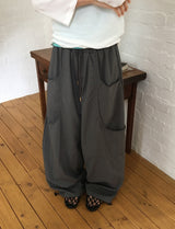 Ibe Balloon Wide Cut Nylon Banding Pants