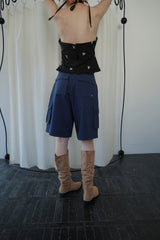 Grain bermuda pants_navy