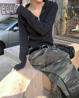 (Unisex) Camo pintuck pants
