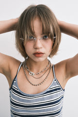 stripe sleeveless (blue)