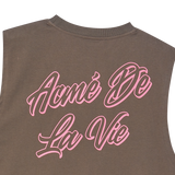 25SS SCRIPT LOGO OUTLINE SLEEVELESS COCOA