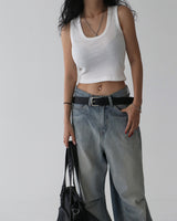 Insider pintuck wide jeans