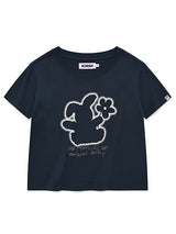ウィッティバニークロップモーダルTシャツ [ダークネイビー]