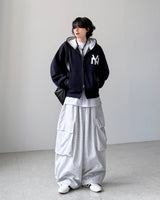 Applique クロップフードジップアップ