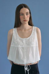 T/T Neet tie sleeveless top (white)