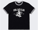 エッセンシャルスタンダード半袖リンガーTシャツ Cool Cats Club ブラック