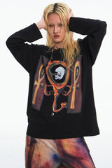 Embryo クロスブラックロングスリーブTシャツ