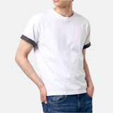 ロールスリーブクロップド半袖Tシャツ ホワイト