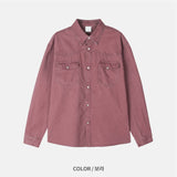 スムッジ‐ウォッシュドコットンシャツ(5 Colors)