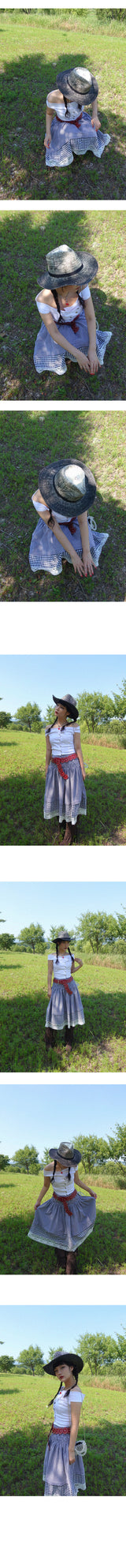 ALPES GINGHAM CHECK SKIRT (PINK, BLACK 2COLORS!)