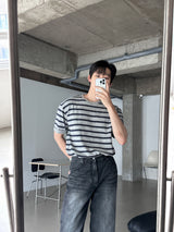LMN D.O. ストライプオーバーサイズフィット半袖Tシャツ (3 colors)
