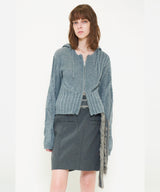 DOUBLE ZIP KNIT HOODIE
