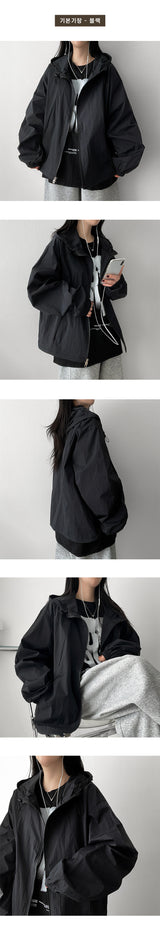 E-ring Basket Nylon Summer Windbreaker Hooded Jumper