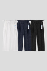ASCLO Coolever Side Buckle Linen Denim Slacks (3color)