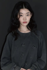 26FW★ハッピー パピー パッチ ピグメント ラグラン スウェットシャツ