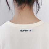 C 90S ラインワッフルベーシックTシャツ_クリーム
