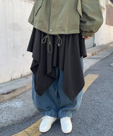 26SS★ [BAONHAUS]ブロアアンバランスレイヤードミディスカート