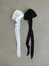 ビーズドット レース ヘッドスカーフ (WHITE, BLACK 2COLORS!)