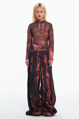 Embryo hair texture printed bottoming shirt