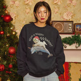 クリスマスパピードルフィンジャンピングスウェット