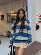 Font Stripe Cable Knit