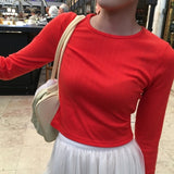 オレッド ラウンドネック パンチング スプリング 7分袖 Tシャツ (5 Colors)