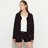 High-Neck Cardigan Black