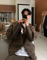 [Setup] Logane Maison Knit Hooded Zip-Up Wide Pants Set
