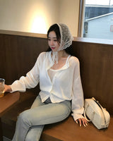 [MADE] Bali, see-through camisole cardigan setup