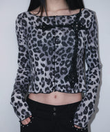 rough gothic cross patch cd - leopard