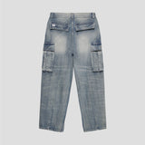 LIGHT BLUE CARGO DEMIM PANTS