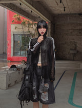 サマートラックメッシュフーディージップアップ