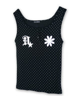 Front Logo Button Dot Tank-Top_Black