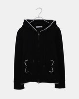 [MADE] Cooming Lace Panel Pocket Two-Way Long-Sleeve Hoodie Zip-Up