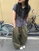 チェックロールアップシャツ