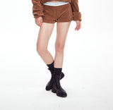 elastic fleece sai shorts