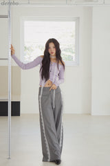 side lace wide slacks