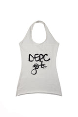 LOGO HALTER TOP - WHITE