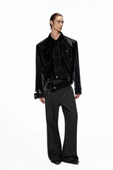 Croc Embossed Leather Jacket