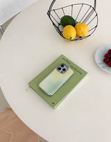 [MADE]レモングリーン シルバー エポキシ iPhoneケース
