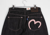 PINK HEART WIDE DENIM