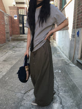 ボリューム ワイド バンディング パンツ