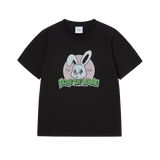 25SSナインティーズレトロバニーウーマンショートスリーブTシャツ ブラック