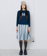 Check Twister Star Skirt - Stripe Light Blue