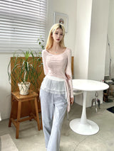 1467. Lace sk layered sweat long pt (3color)