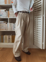 Luden ワイドピンタックウールスラックス