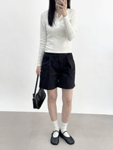 Agnelli 3/4 pintuck shorts